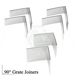 90° Lauxes Silk Silver Pair Shower Grate Joiners 22/26mm 90° Lauxes Silk Silver Pair Shower Grate Joiners 22/26mm